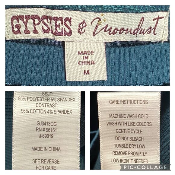 Velvet‎ Whimsigoth Top Womens M Teal Retro Glam Dark Romantic Fairygoth Witchy - Picture 5 of 7